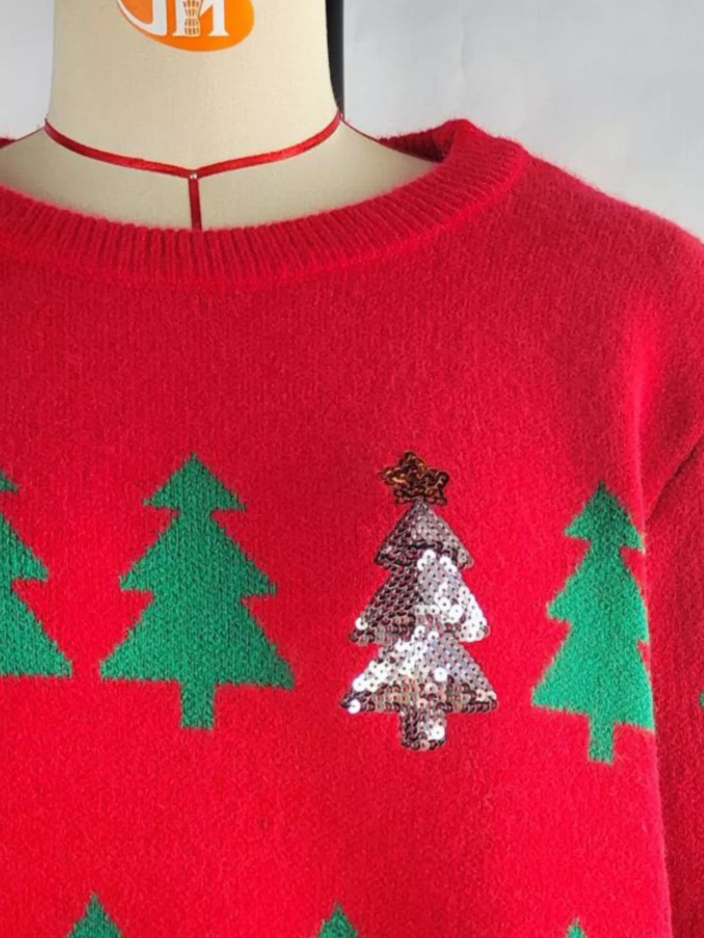 Christmas Tree Pattern Long Sleeve Sweater