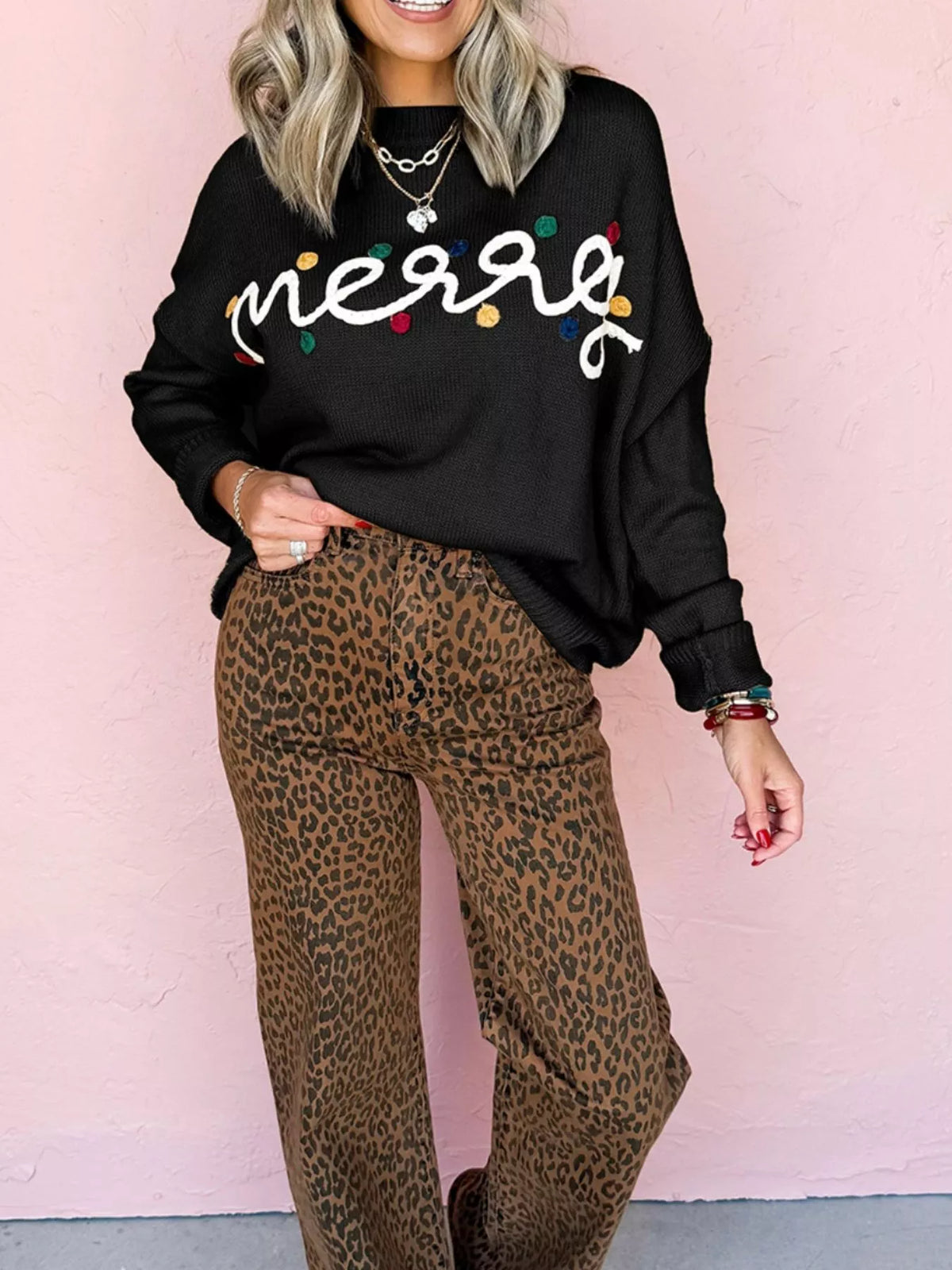 Merry Round Neck Christmas Sweater