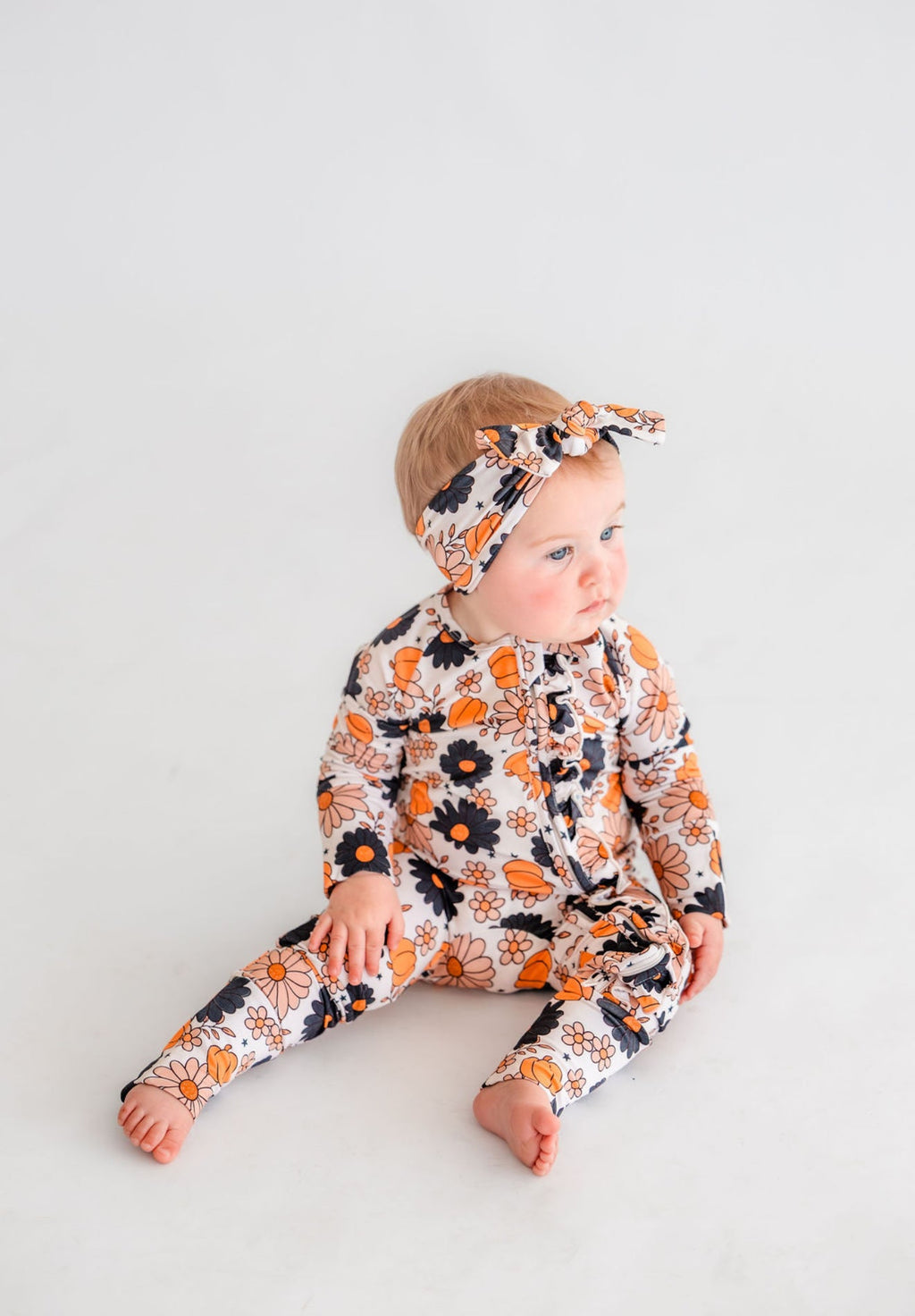 Spooky Floral Ruffle Bamboo Zippy