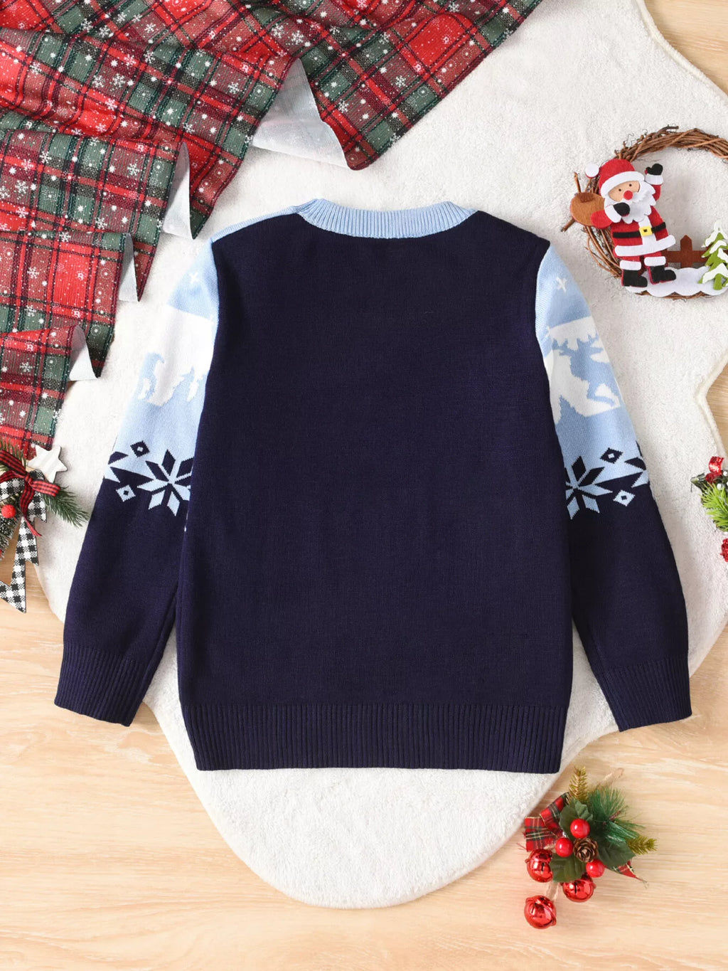 Children's Christmas Reindeer Pattern Knit Sweater