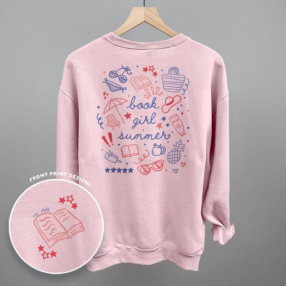 Book Girl Summer Colorful (Back Print)