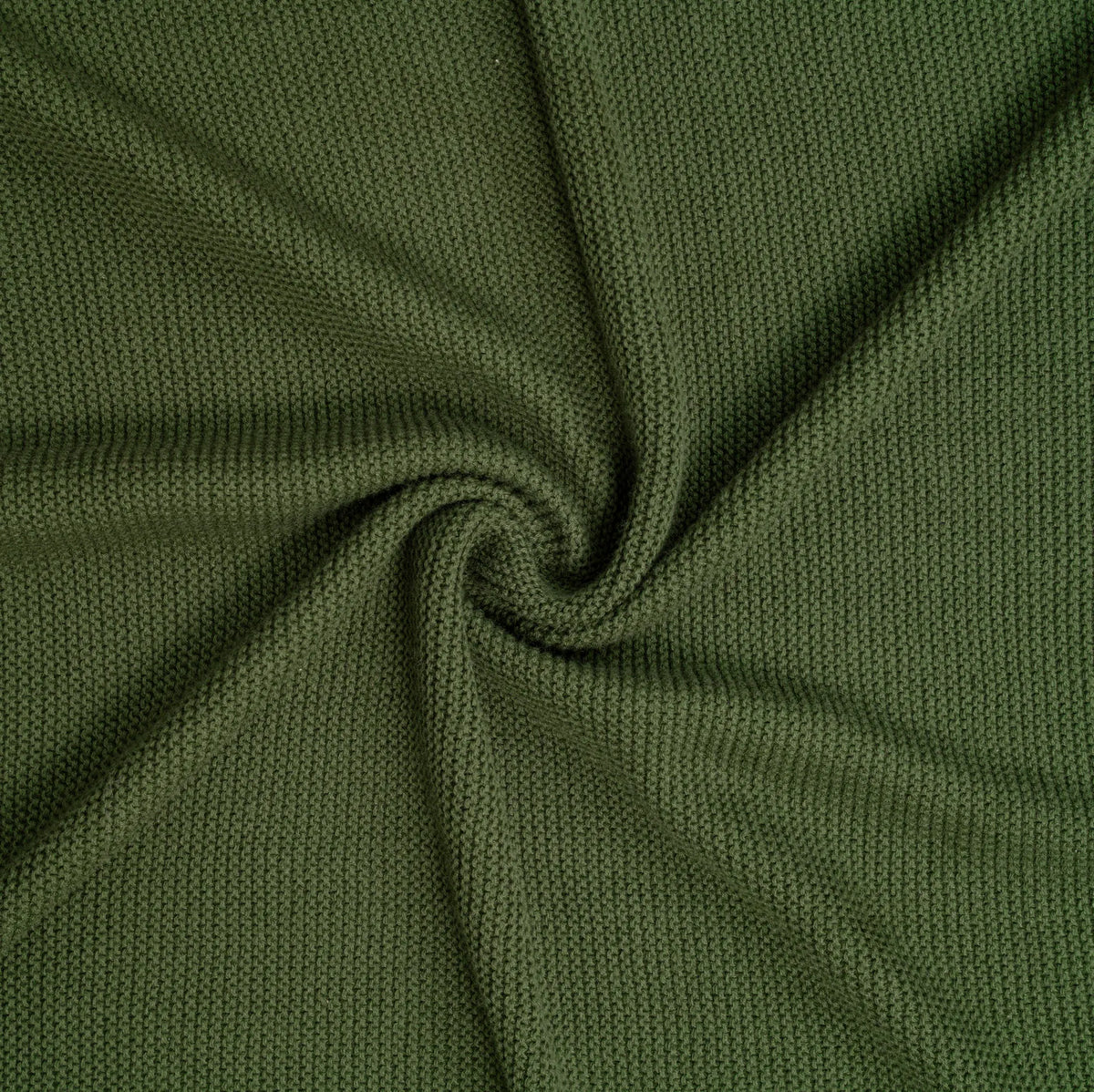 Ruffled Edge Knit Baby Blanket in Forest Green