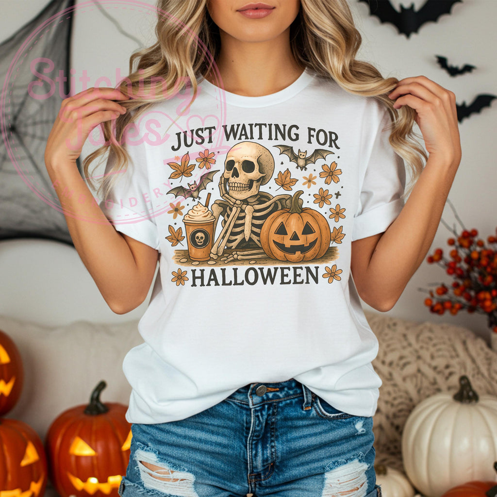 Skeleton Pumpkin Comfort Colors Shirt | Retro Halloween Graphic Tee