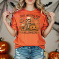 Skeleton Pumpkin Comfort Colors Shirt | Retro Halloween Graphic Tee