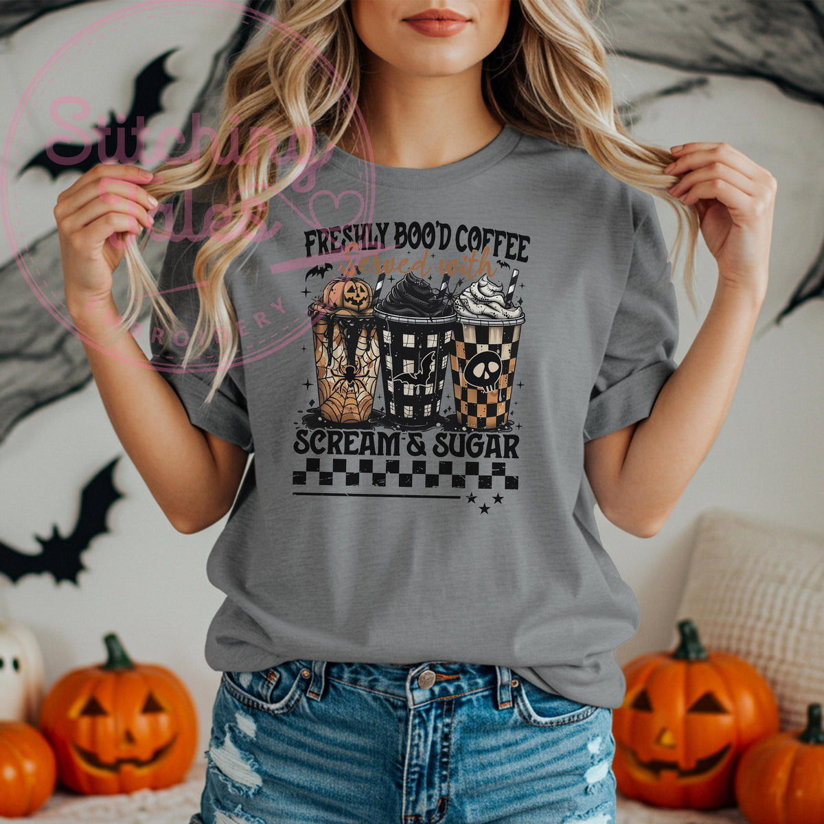 Freshly Boo’d Coffee Shirt, Comfort Colors Halloween Graphic Tee