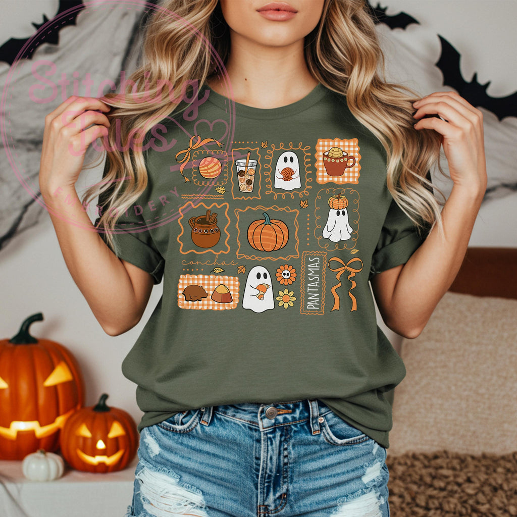 Pan Dulce Cafecito Shirt, Comfort Colors Fall Ghost Tee