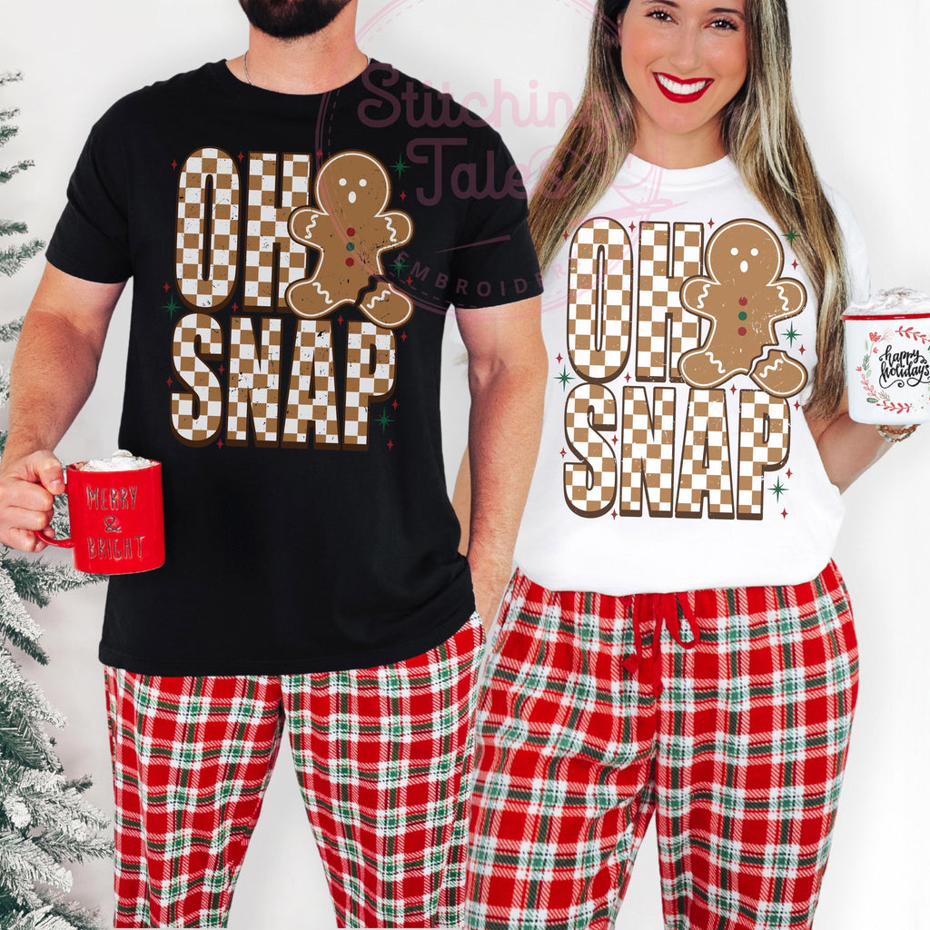 Oh Snap Gingerbread Christmas Tee, Comfort Colors Holiday Shirt