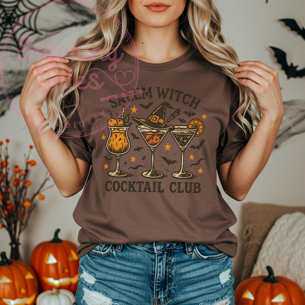 Salem Witch Cocktail Club Tee | Funny Halloween Comfort Colors Shirt