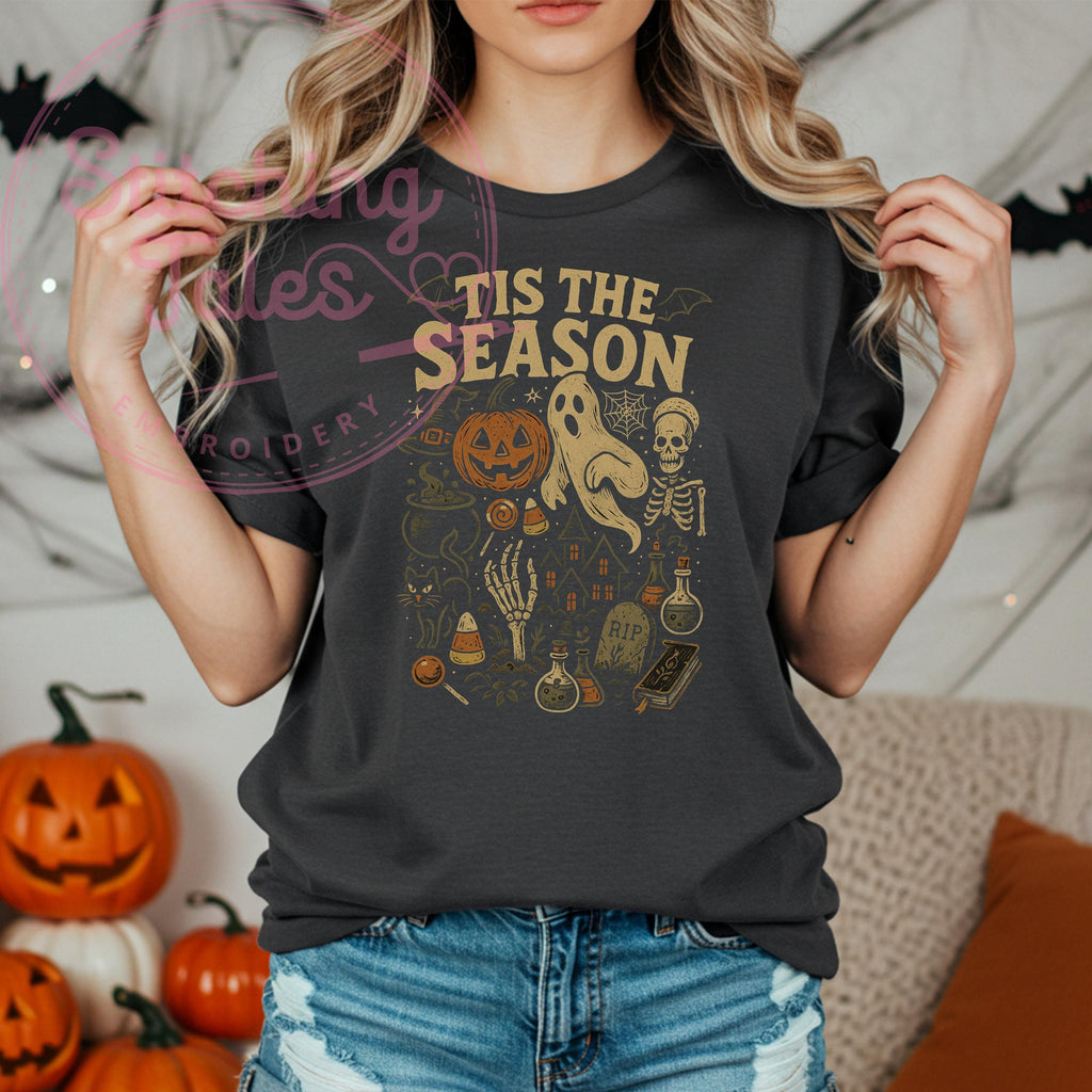 Tis the Season Halloween Shirt, Comfort Colors Retro Spooky Tee