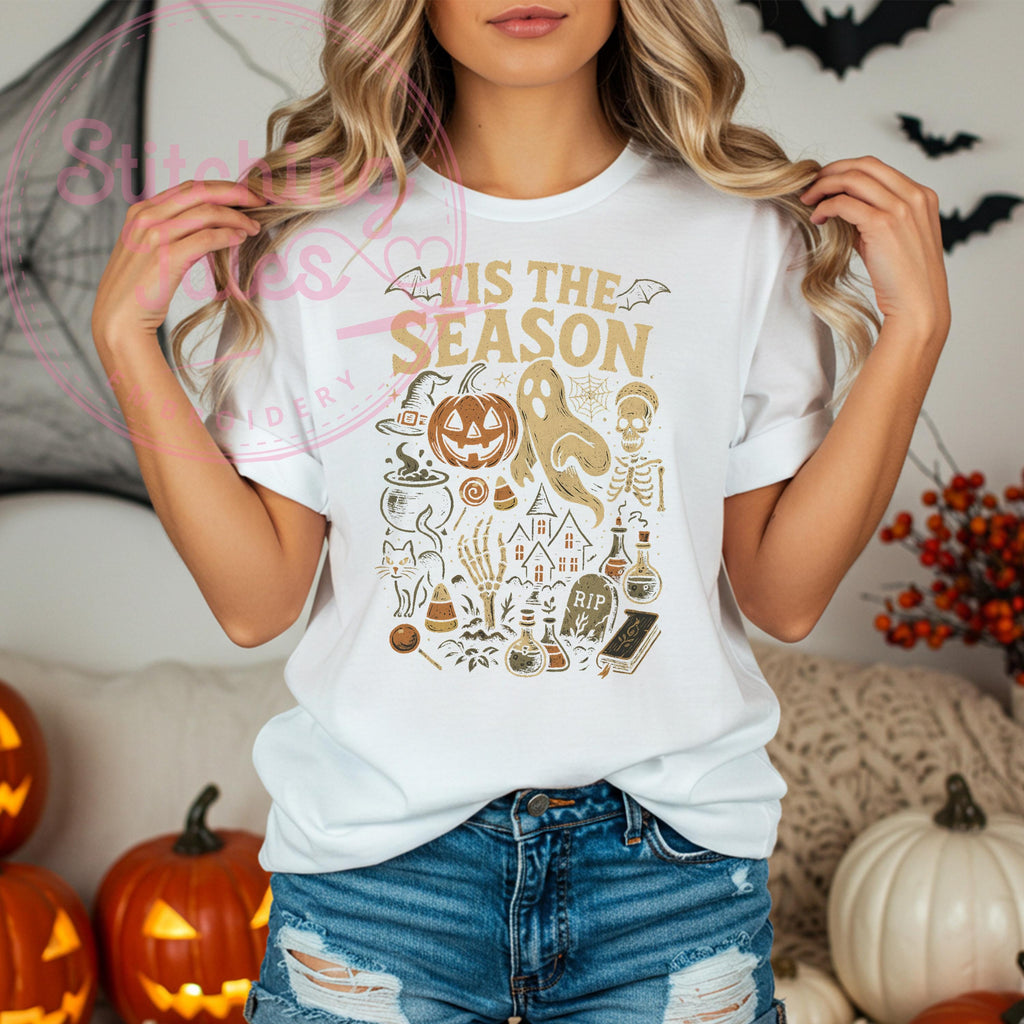 Tis the Season Halloween Shirt, Comfort Colors Retro Spooky Tee