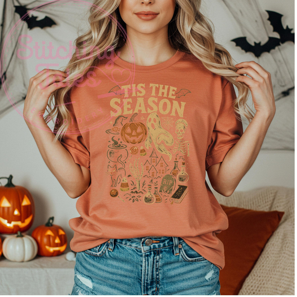 Tis the Season Halloween Shirt, Comfort Colors Retro Spooky Tee
