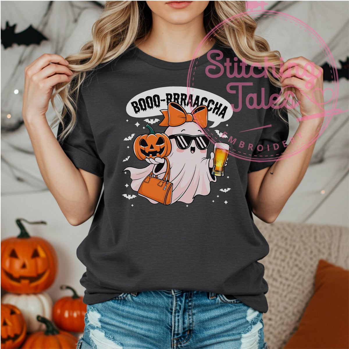 Borracha Ghost Comfort Colors Tee, Latina Halloween Shirt