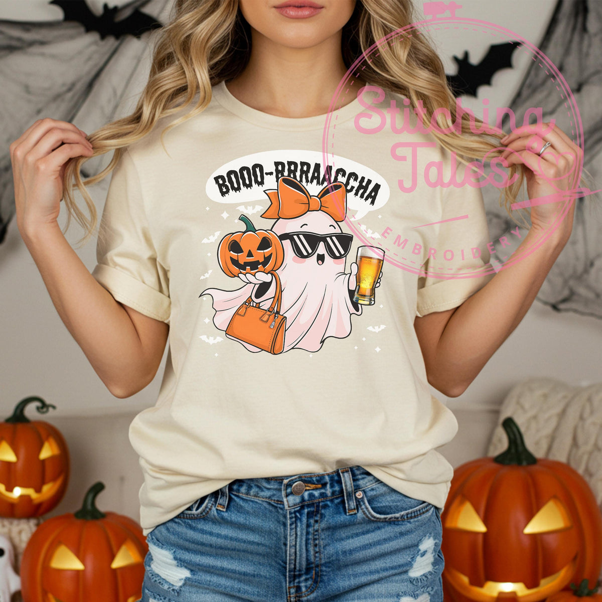 Borracha Ghost Comfort Colors Tee, Latina Halloween Shirt
