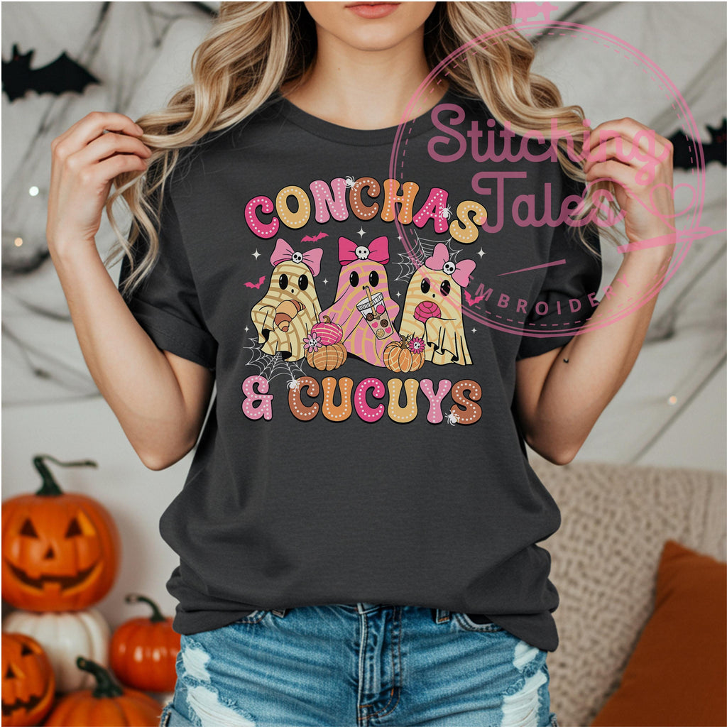 Conchas and Cucuy's Comfort Colors Tee, Funny Latino Halloween Shirt