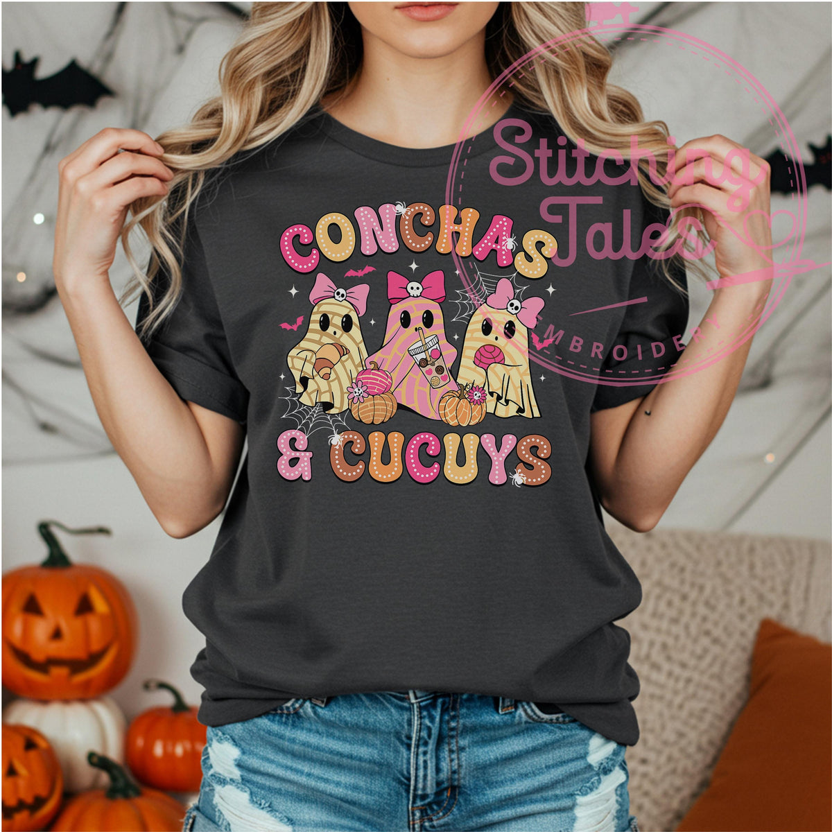 Conchas and Cucuy's Comfort Colors Tee, Funny Latino Halloween Shirt