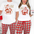 Funny Matching Christmas Shirts, Naughty Santa Couple Tee Set