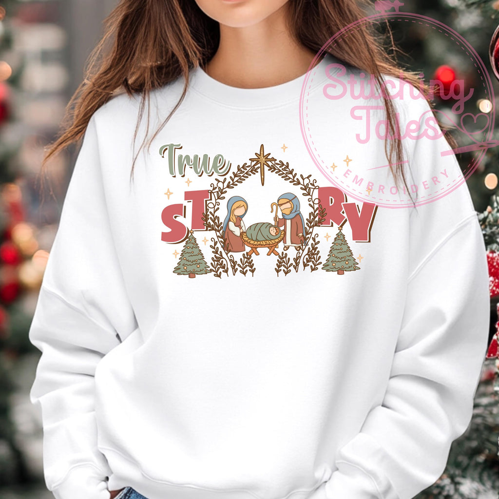 Nativity Sweatshirt, Christian Christmas Crewneck, Faith Holiday Sweater