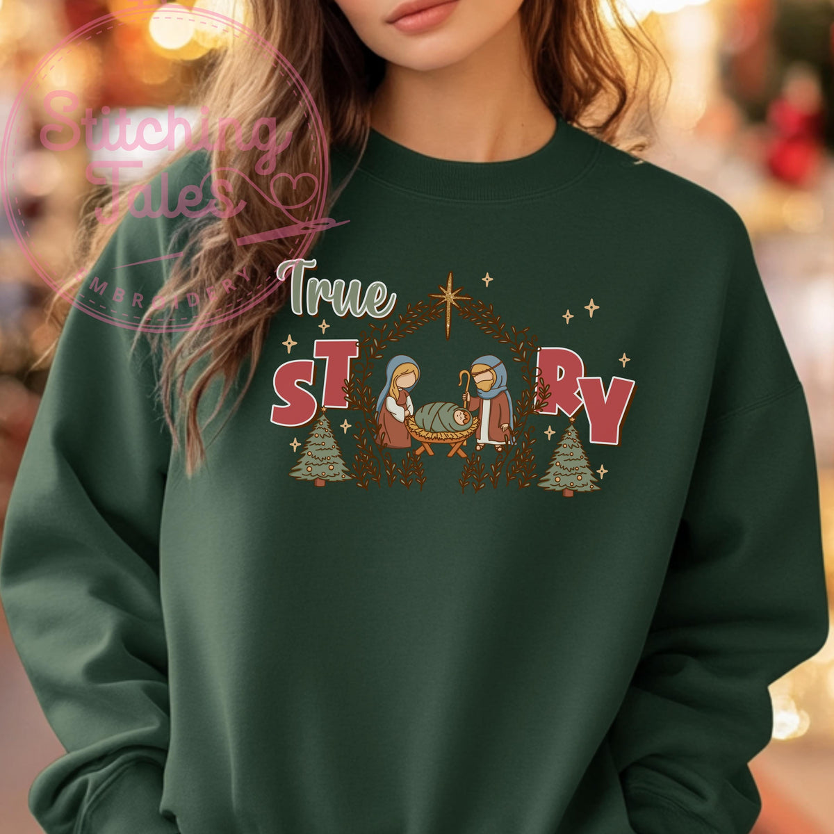 Nativity Sweatshirt, Christian Christmas Crewneck, Faith Holiday Sweater