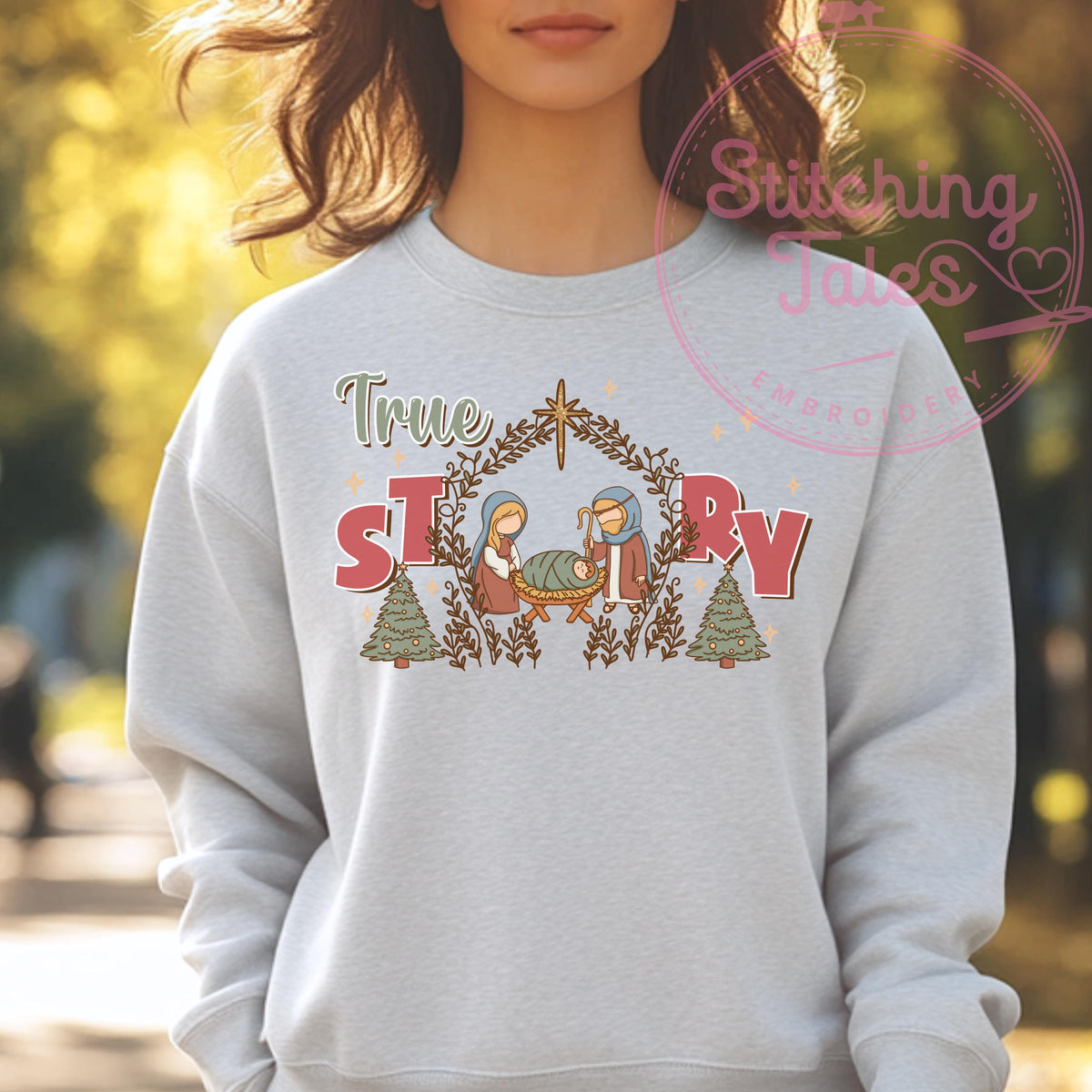 Nativity Sweatshirt, Christian Christmas Crewneck, Faith Holiday Sweater