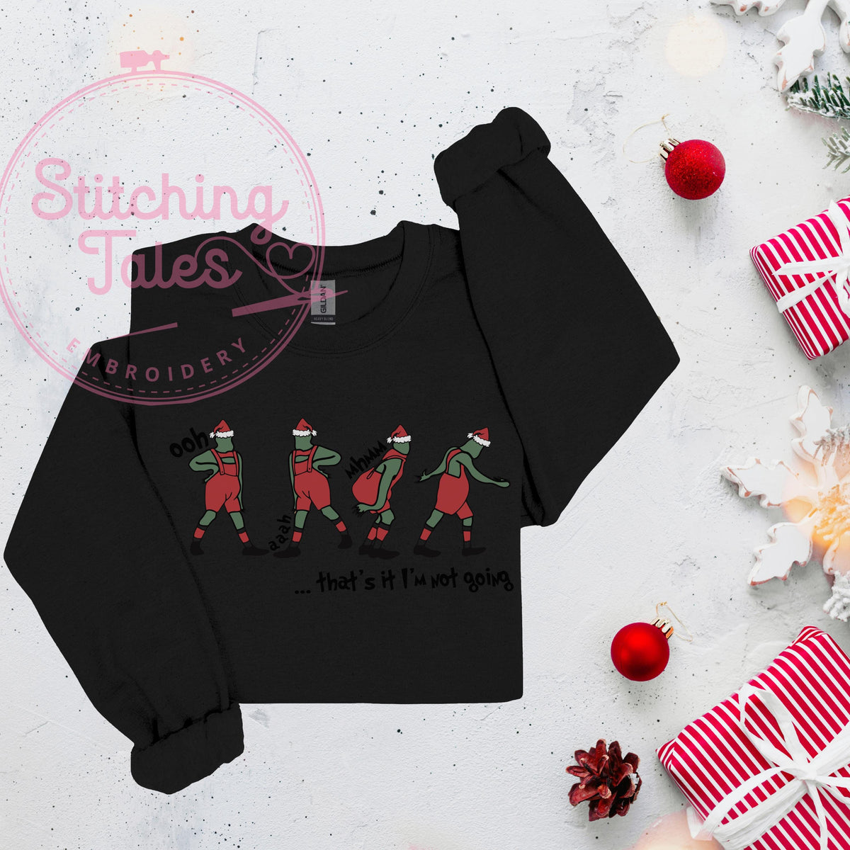 Funny Grinch Sweatshirt, Christmas Humor Top, Holiday Crewneck
