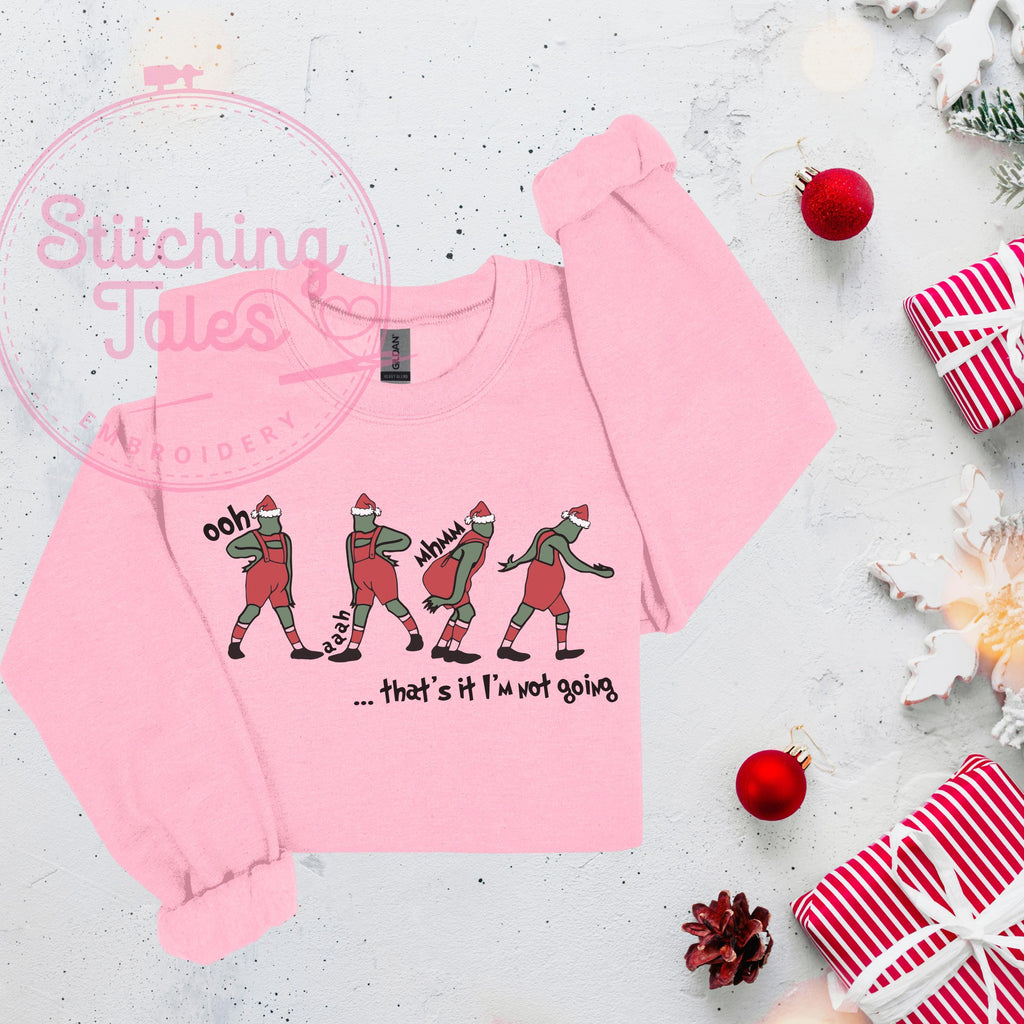 Funny Grinch Sweatshirt, Christmas Humor Top, Holiday Crewneck
