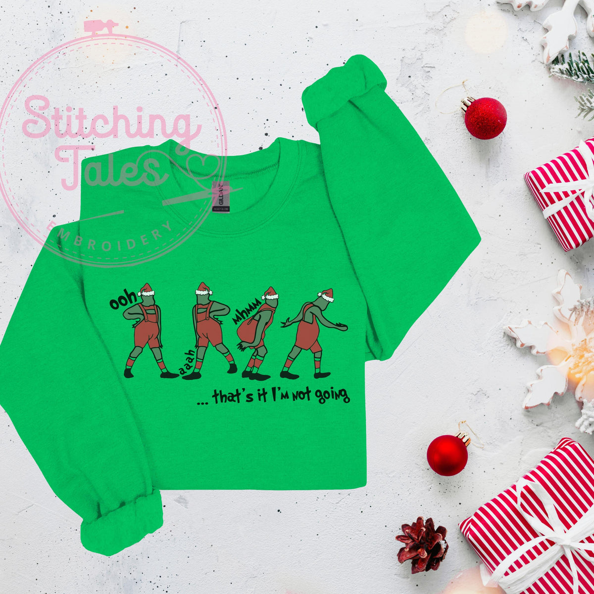 Funny Grinch Sweatshirt, Christmas Humor Top, Holiday Crewneck