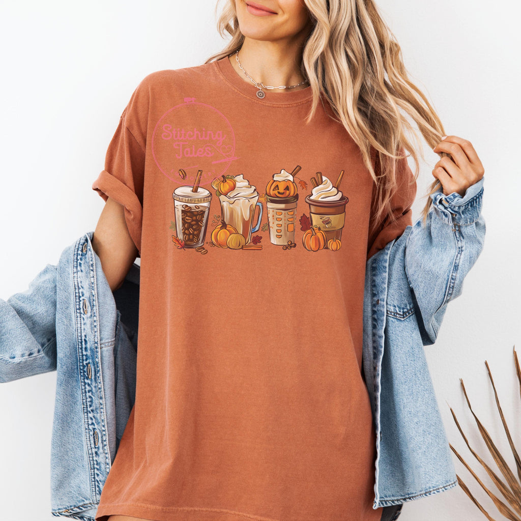 Pumpkin Spice Latte Shirt, Cozy Fall Drinks Tee or Sweatshirt