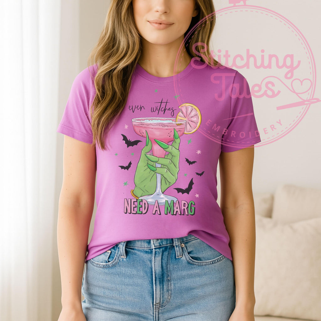 Funny Halloween Tee, Even Witches Need a Marg, Spooky Season Top