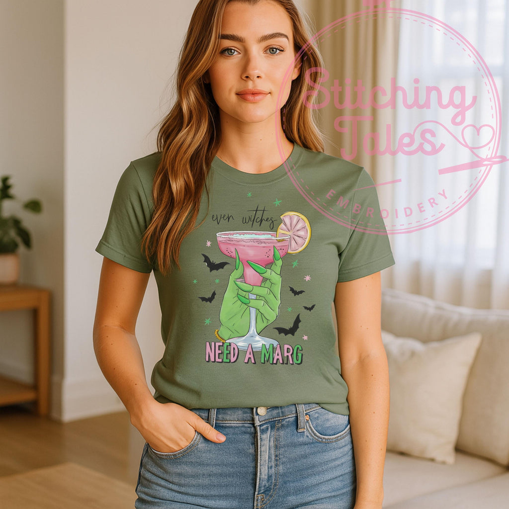 Funny Halloween Tee, Even Witches Need a Marg, Spooky Season Top