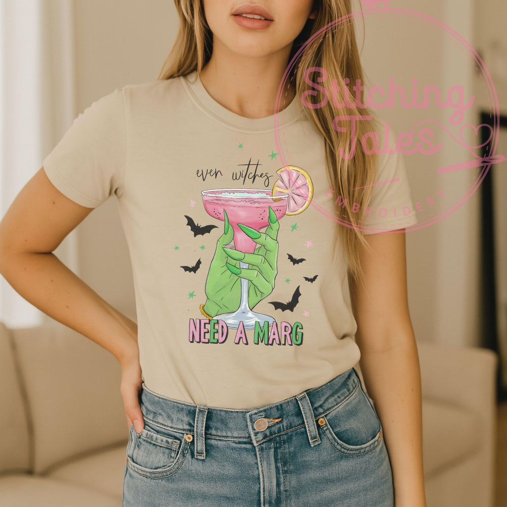 Funny Halloween Tee, Even Witches Need a Marg, Spooky Season Top