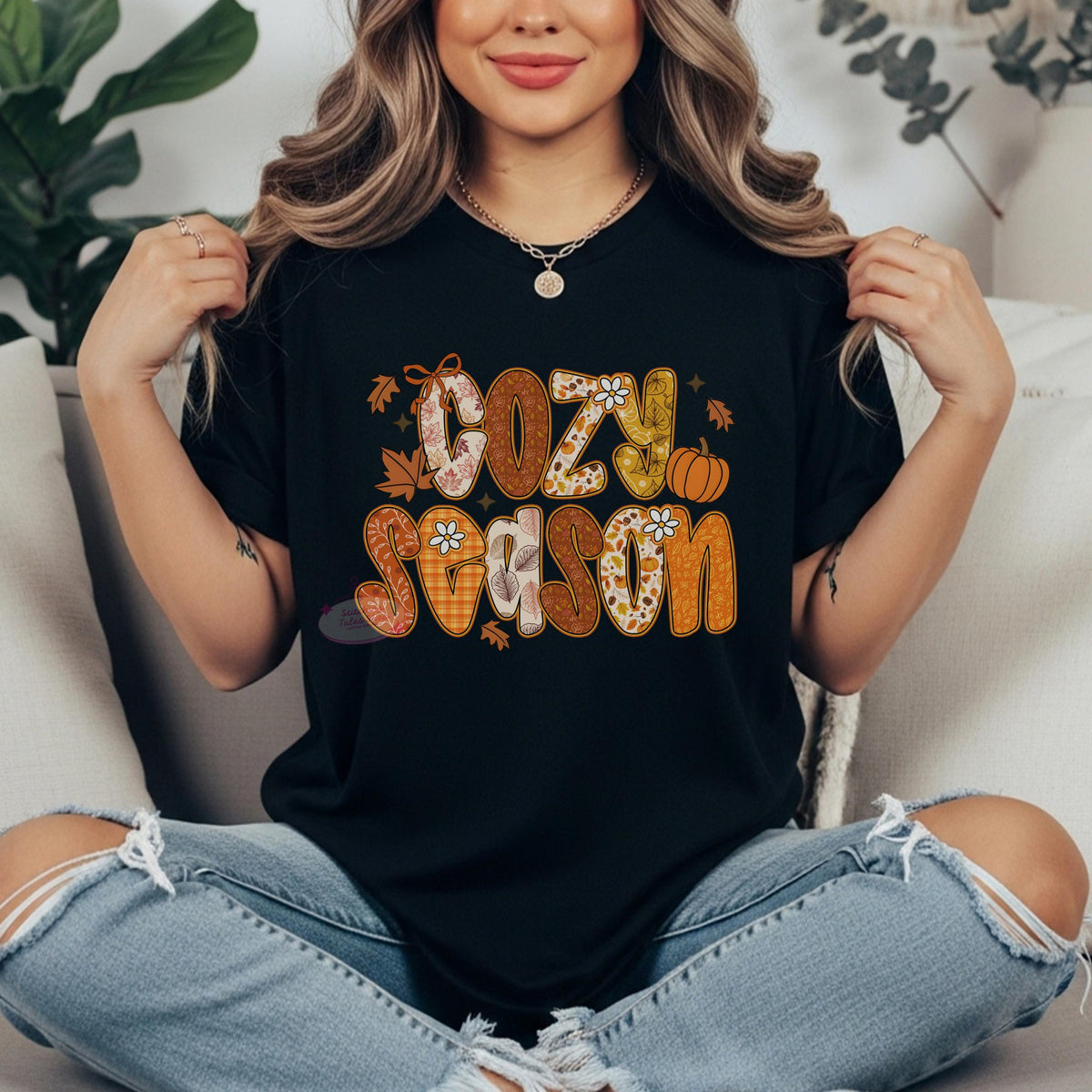 Retro Floral Cozy Season Sweatshirt, Autumn Vibes