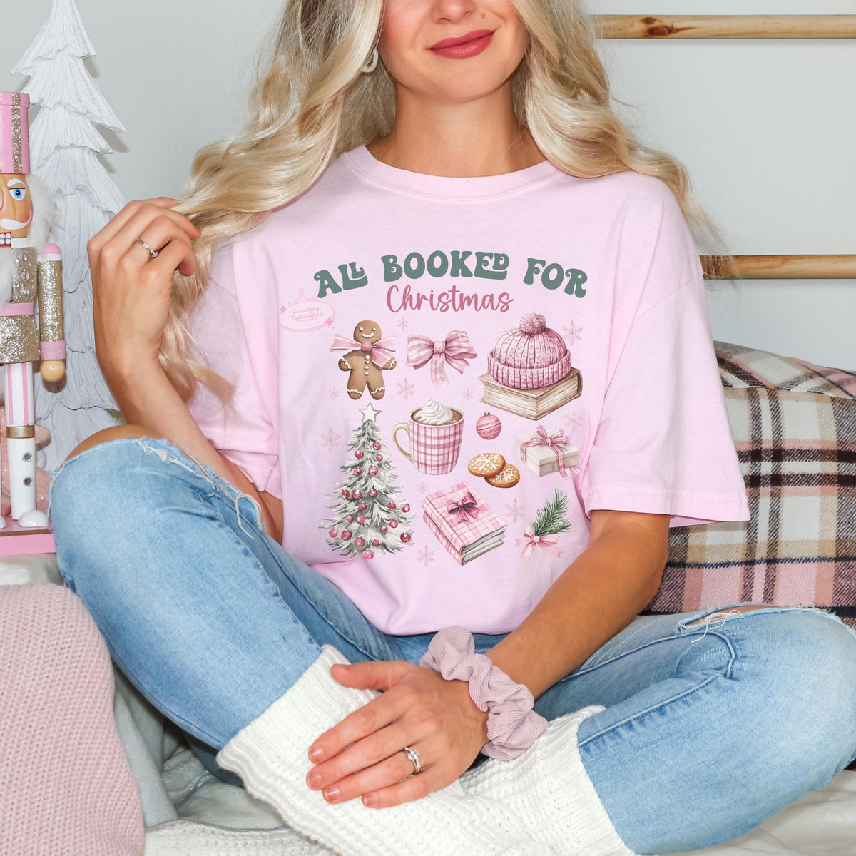 Book Lover Christmas Shirt, Cozy Holiday Reading, Comfort Colors