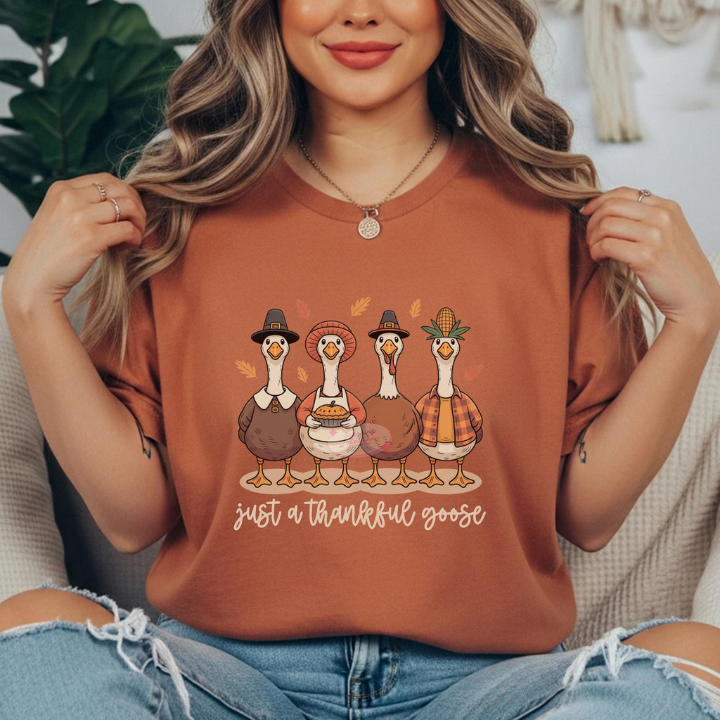 Thankful Goose Comfort Colors Shirt | Funny Thanksgiving Tee