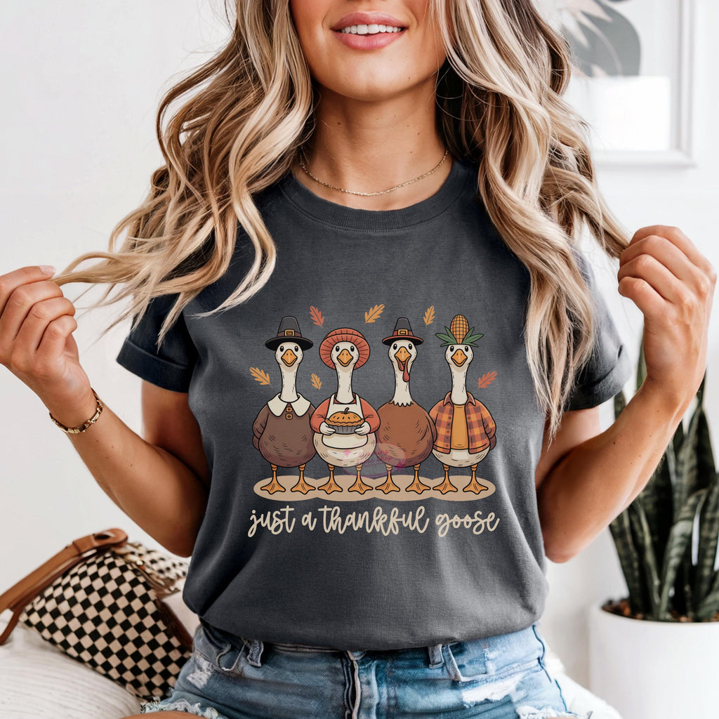 Thankful Goose Comfort Colors Shirt | Funny Thanksgiving Tee