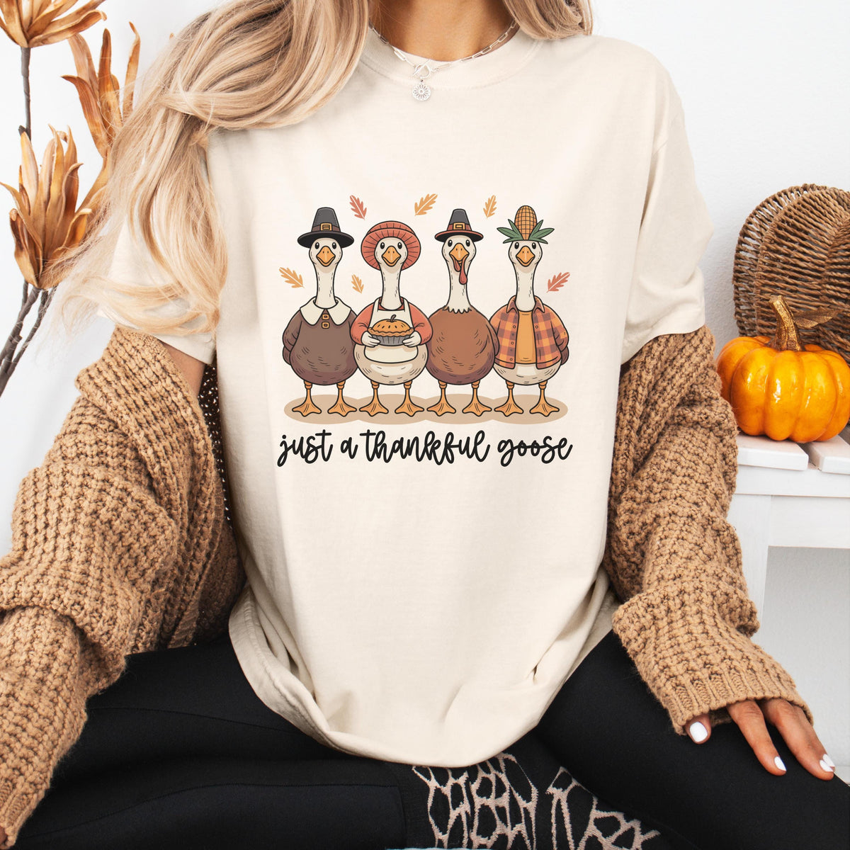 Thankful Goose Comfort Colors Shirt | Funny Thanksgiving Tee