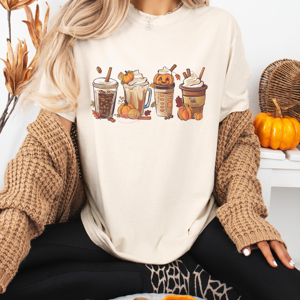 Pumpkin Spice Latte Shirt, Cozy Fall Drinks Tee or Sweatshirt