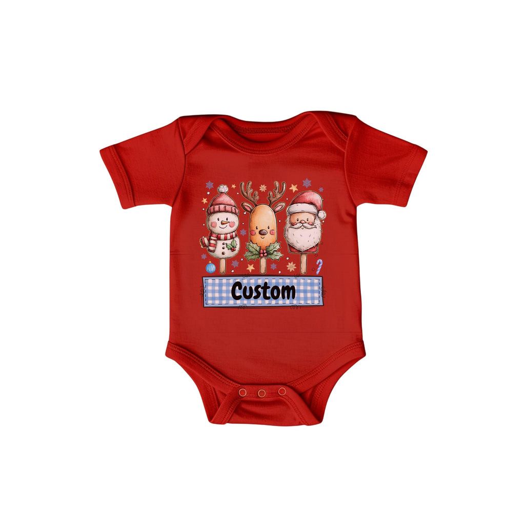 Custom Christmas Baby Onesie, Santa Reindeer Snowman, Holiday Bodysuit