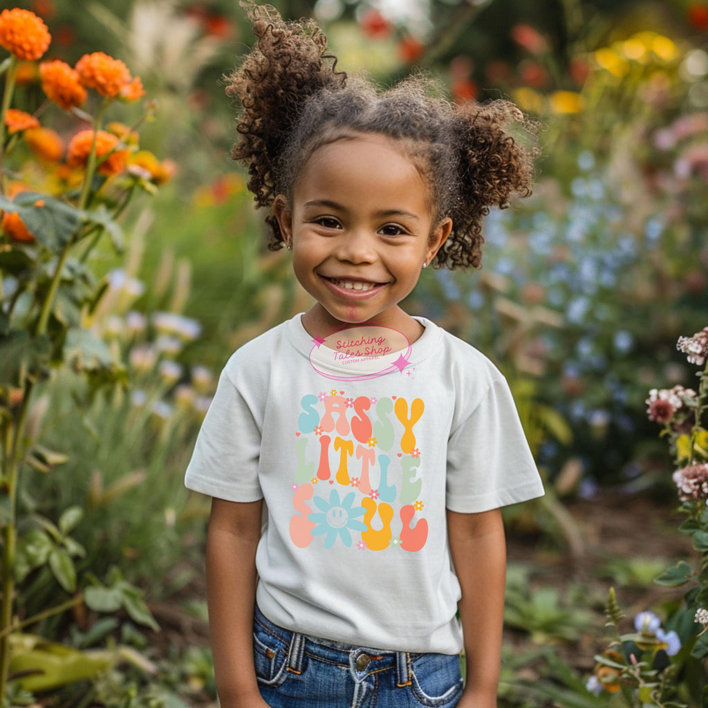 Sassy Little Soul Toddler Shirt, Retro Flower Tee