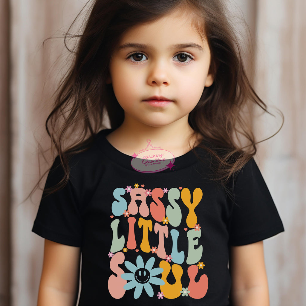 Sassy Little Soul Toddler Shirt, Retro Flower Tee
