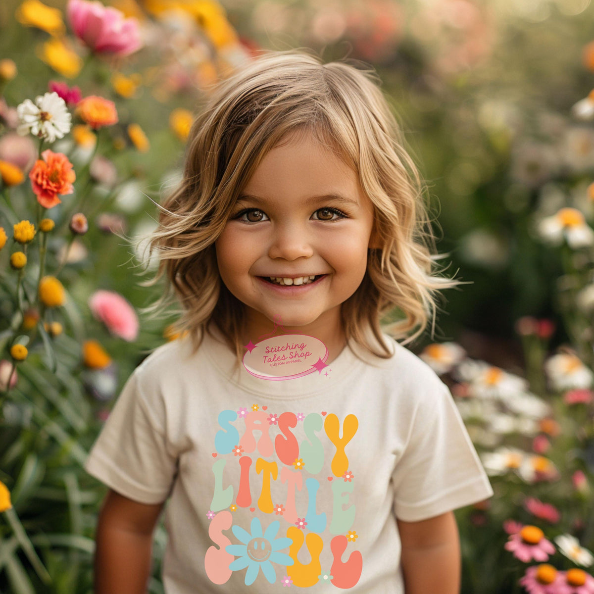 Sassy Little Soul Toddler Shirt, Retro Flower Tee