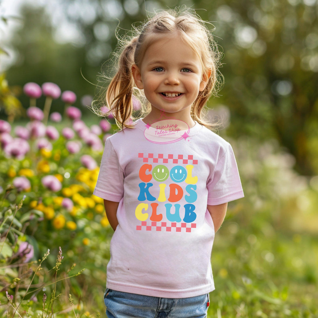 Retro Smiley Face Toddler Shirt, Cool Kids Club Tee