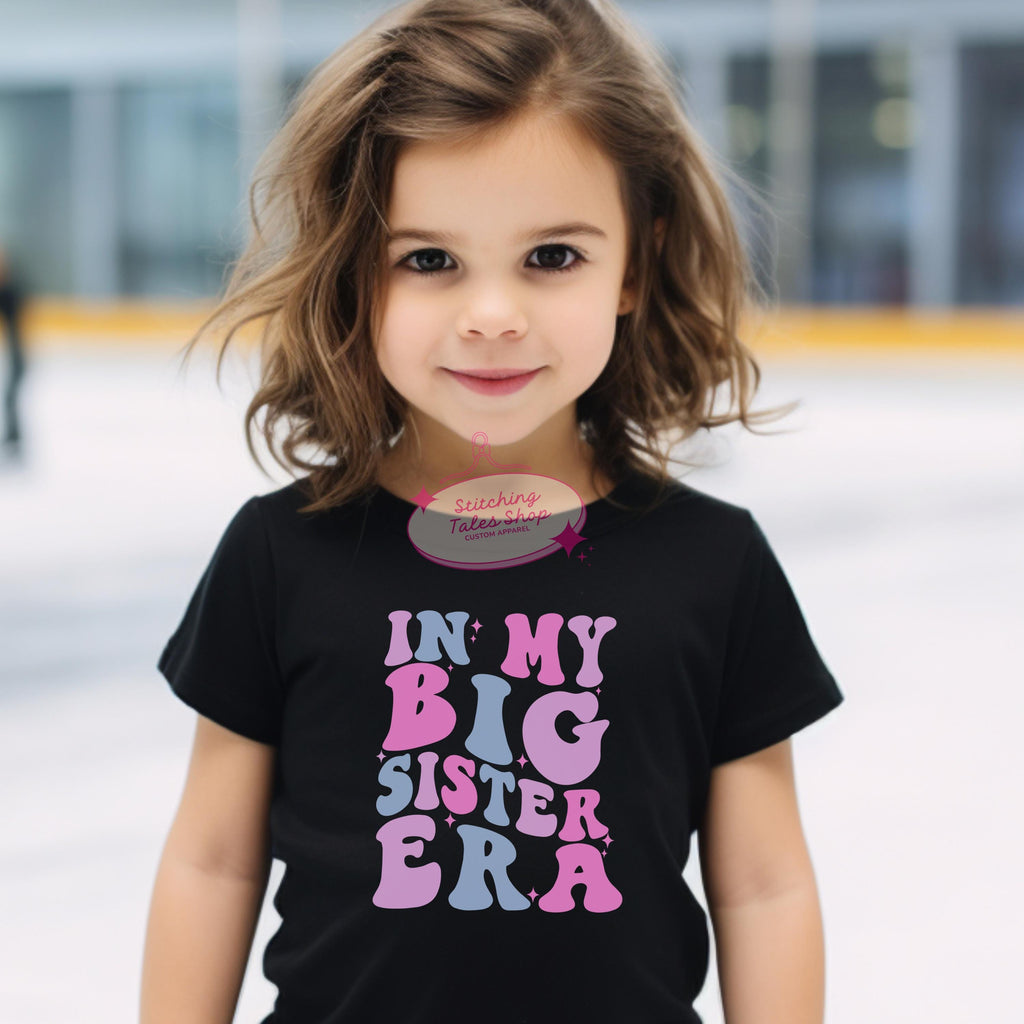 Big Sister Era Toddler Tee, Retro Pastel Shirt, Sibling Announcement