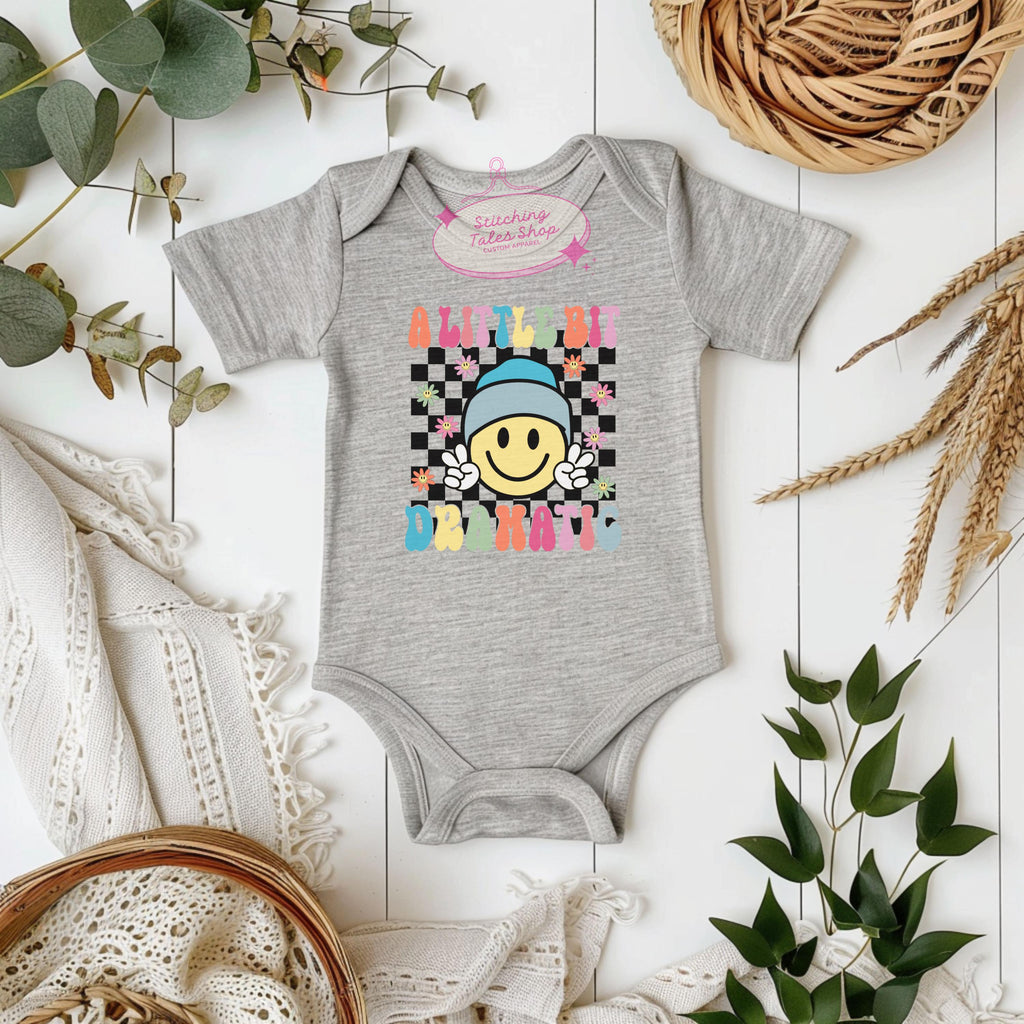 Retro Smiley Face Baby Onesie, Groovy Infant Bodysuit