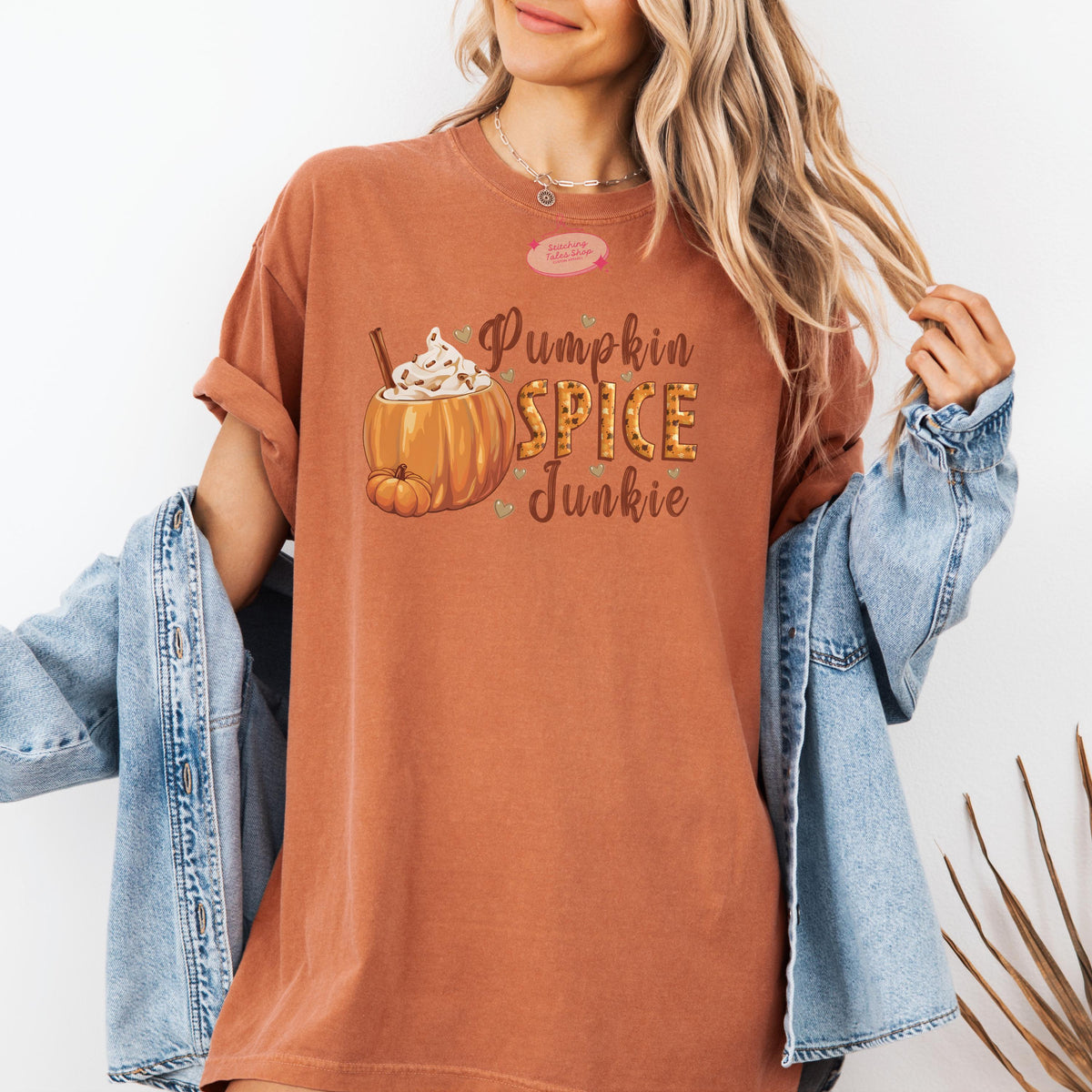 Pumpkin Spice Junkie Tee or Sweatshirt, Fall Coffee Design