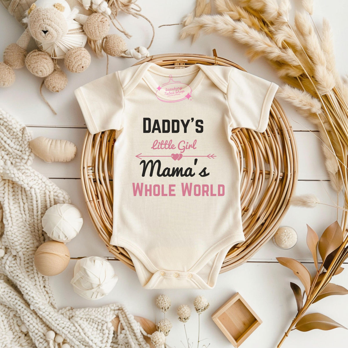 Daddy's Girl, Mama's World Baby Onesie, Newborn Gift