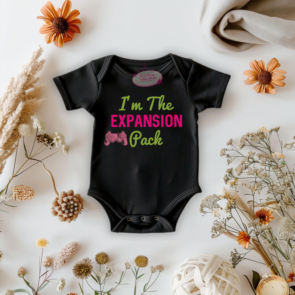 Funny Gamer Baby Onesie, I'm the Expansion Pack, Video Game Bodysuit