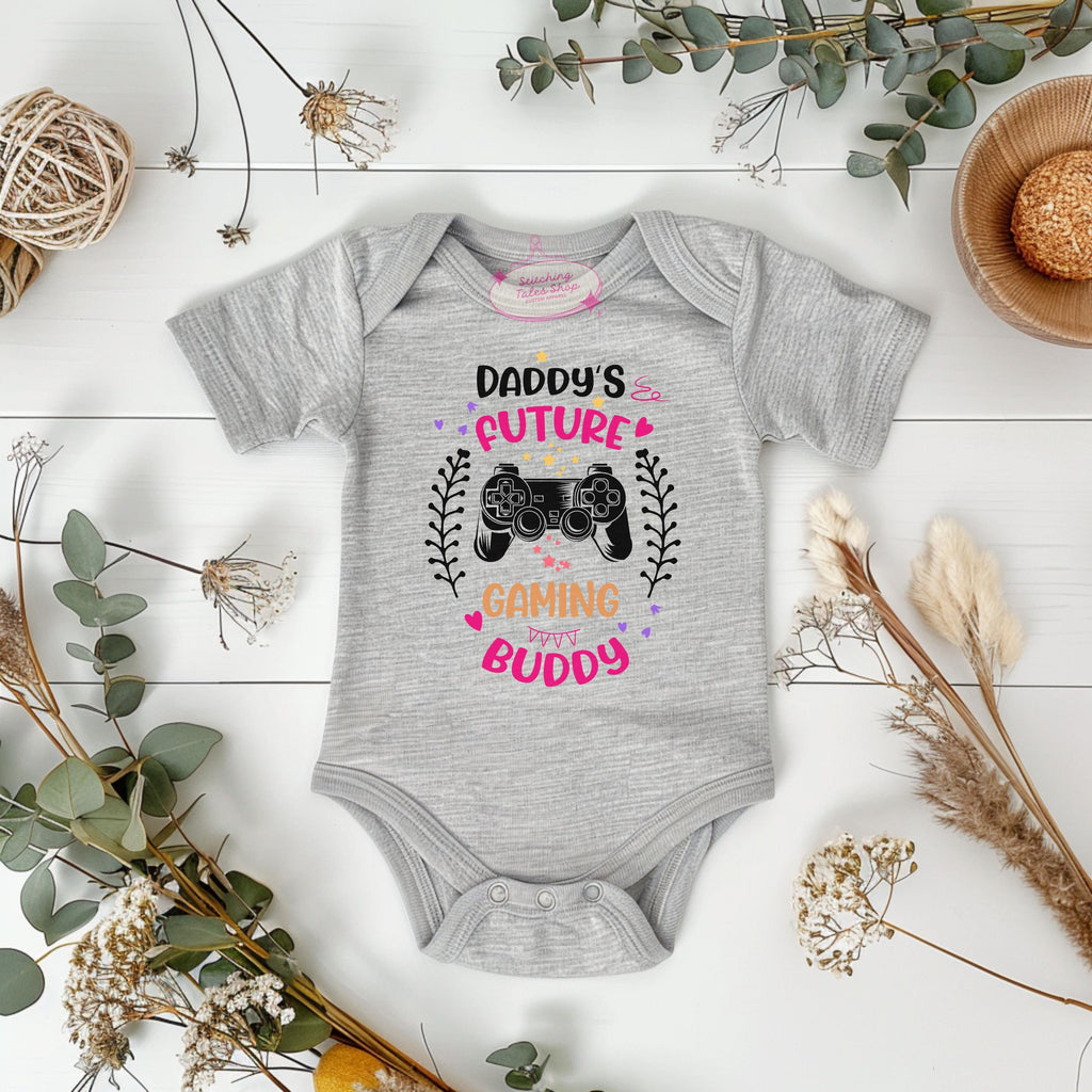 Daddy's Future Gaming Buddy Baby Onesie, Gamer Dad Gift