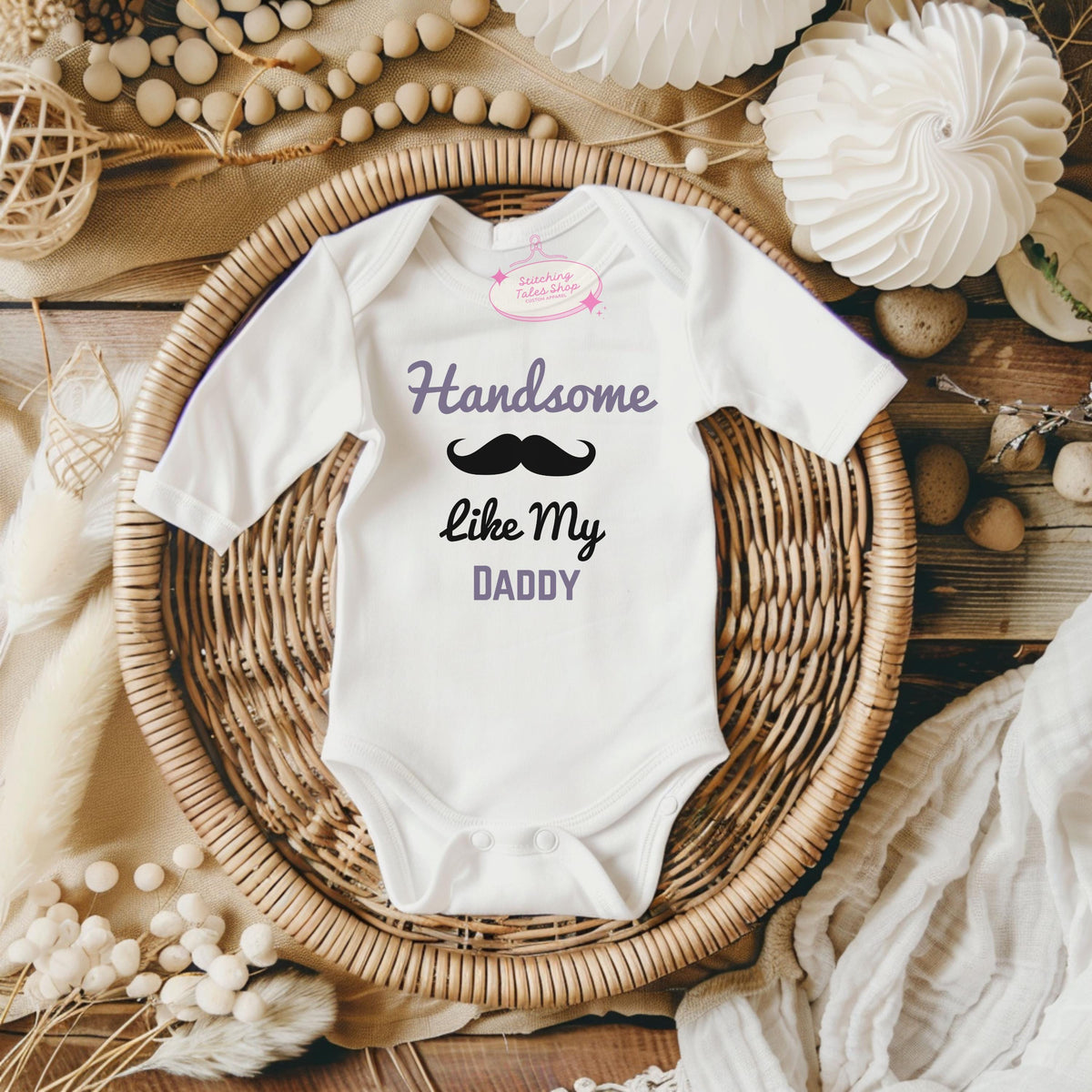 Handsome Like My Daddy Onesie, Baby Shower Gift