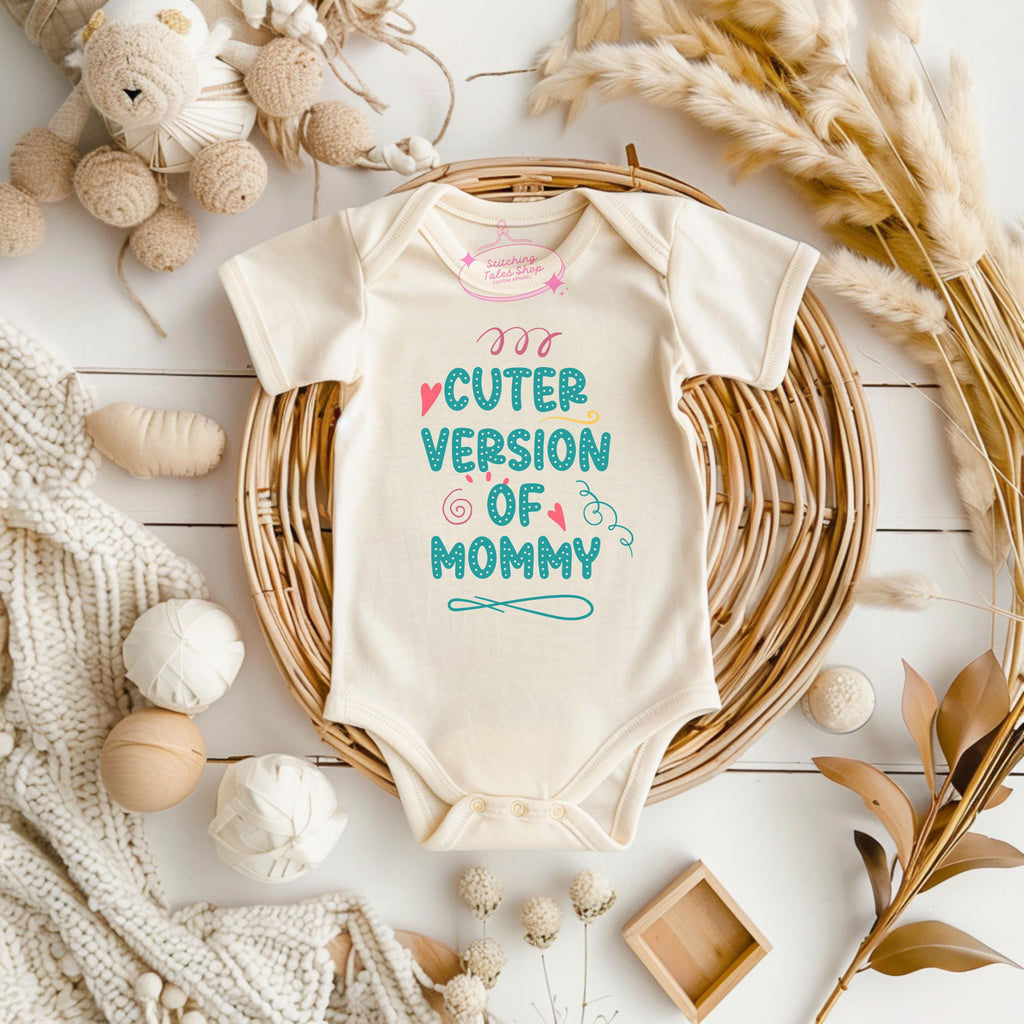 Cuter Version of Mommy Onesie, Funny Baby Bodysuit, Baby Shower Gift