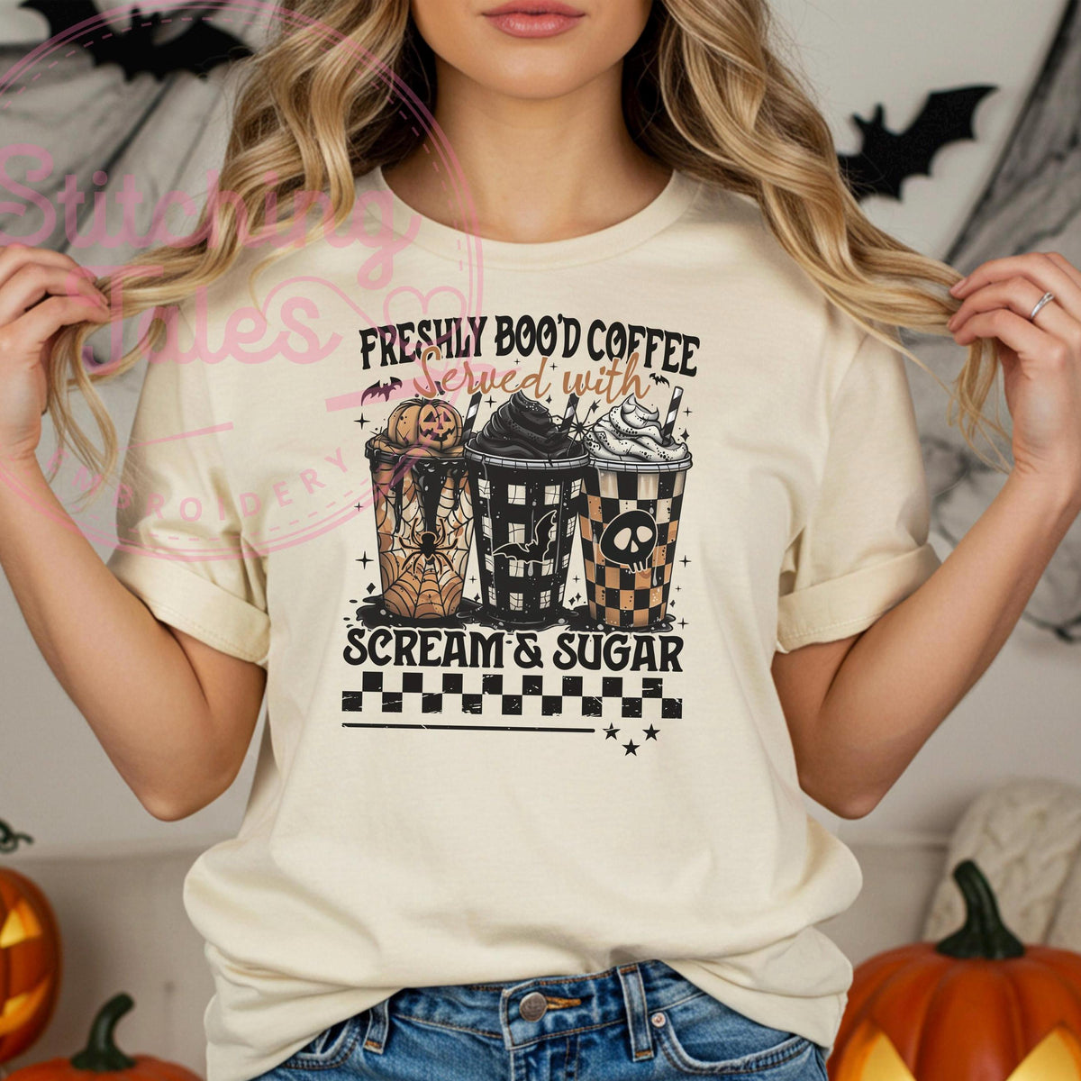 Freshly Boo’d Coffee Shirt, Comfort Colors Halloween Graphic Tee